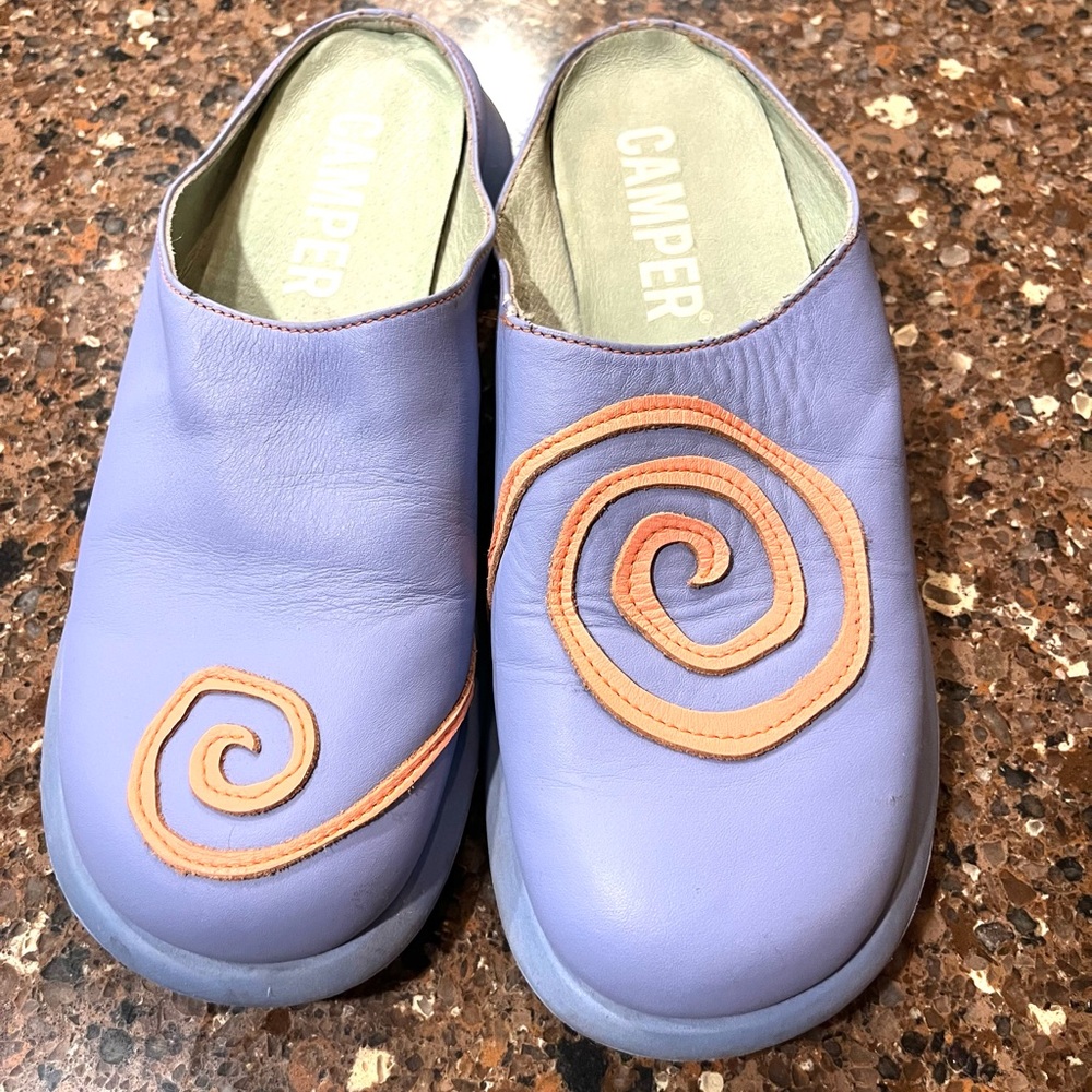 Camper light blue and pink Mules Comfortable Slip-On Clogs